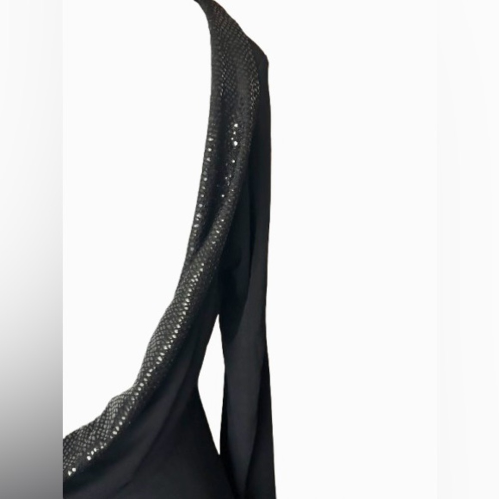 Sandro Paris Draped Black Dress Designer Maxi Midi Evening Long Open Back 8 10 - Picture 7 of 15